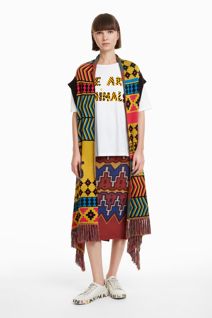 Ethnic square poncho | Desigual