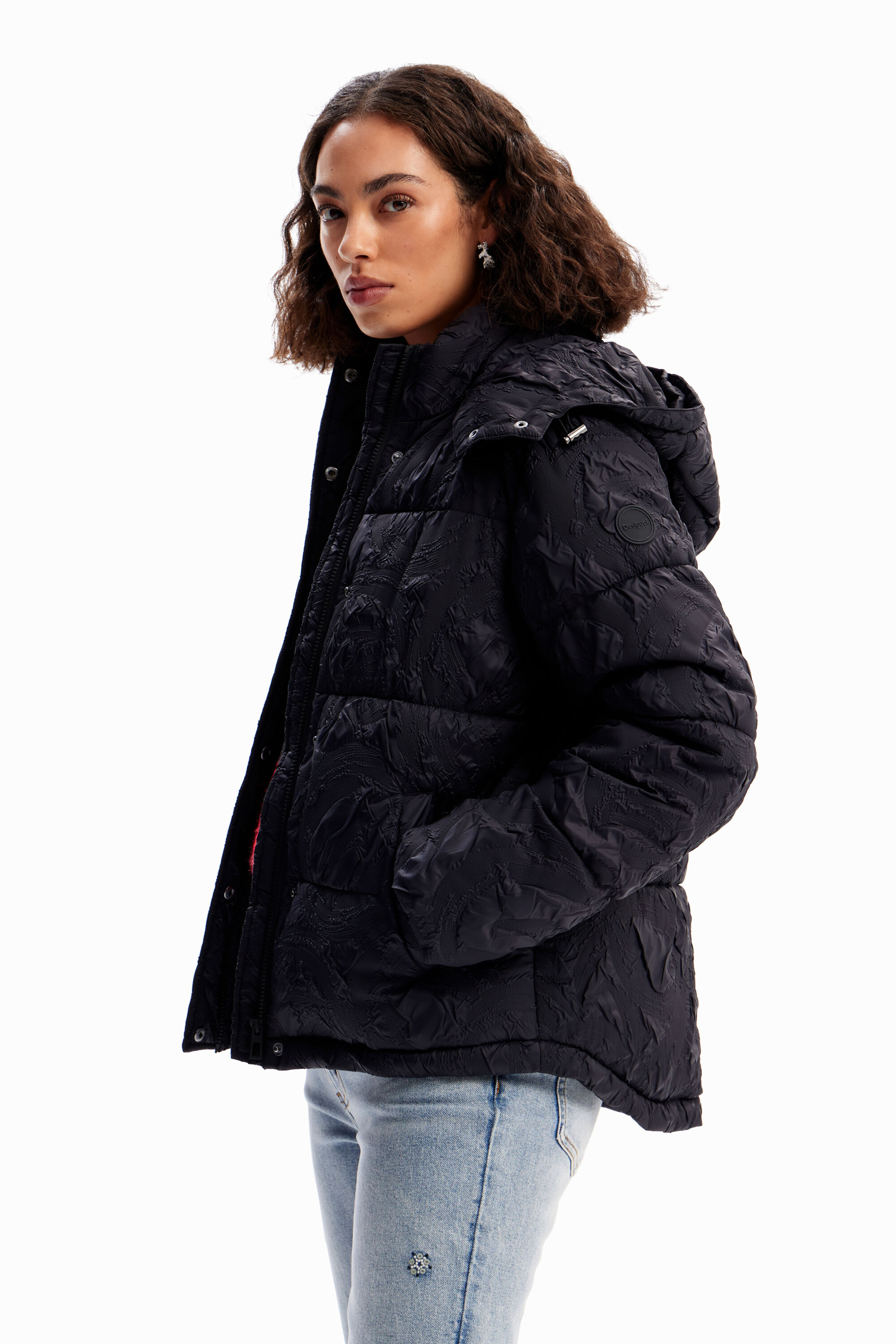 Quilted jacket with hood top