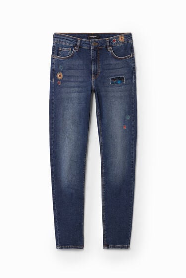 Slim fit jeans borduursels | Desigual