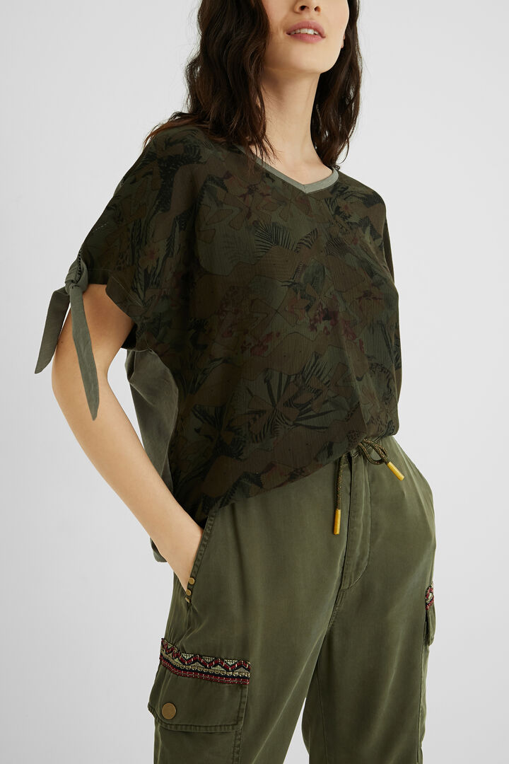 Camiseta tropical lazos | Desigual