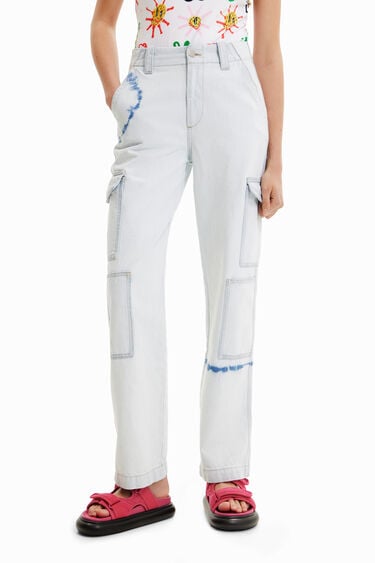 ג'ינס קרגו כולל פרטי Tie-dye | Desigual