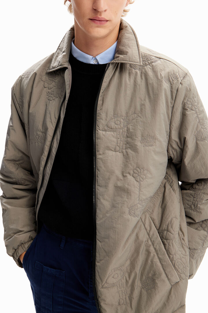 Embroidered padded jacket | Desigual