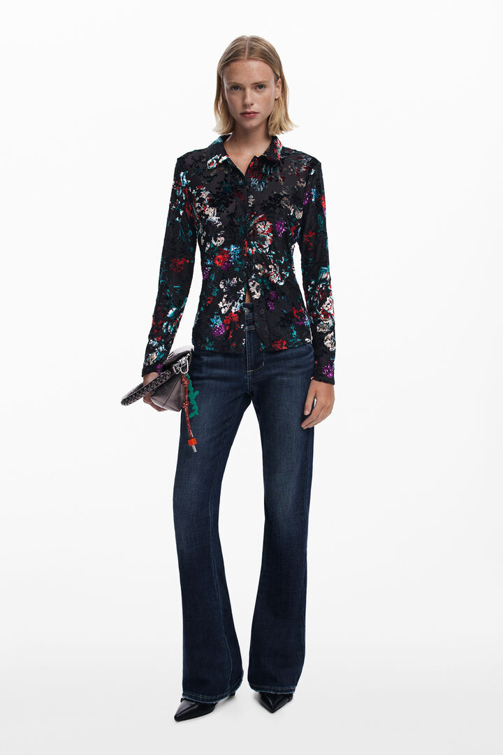 Camiseta de tul estampado floral | Desigual