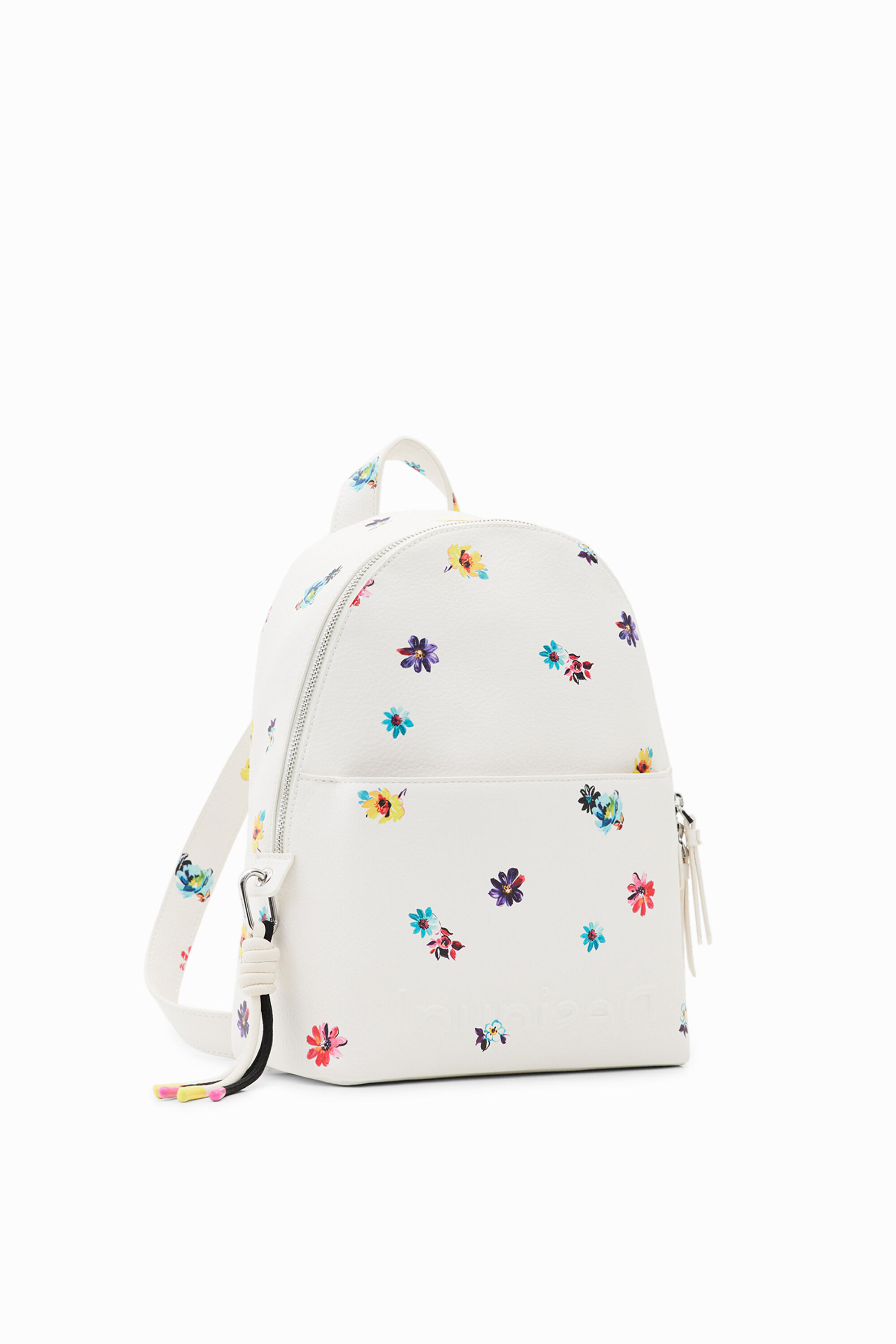 Desigual Small Flower Backpack In White