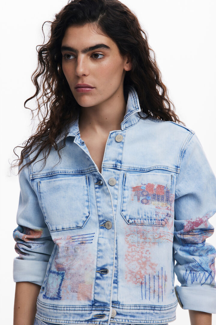 Denim jacket with patches | Desigual
