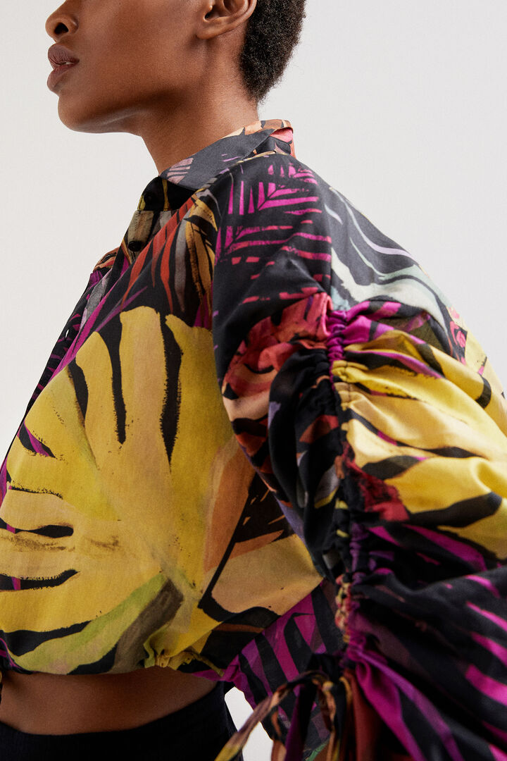 Tropische, schwarze Bluse | Desigual