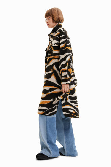 Abric llarg sobrecamisa zebra | Desigual