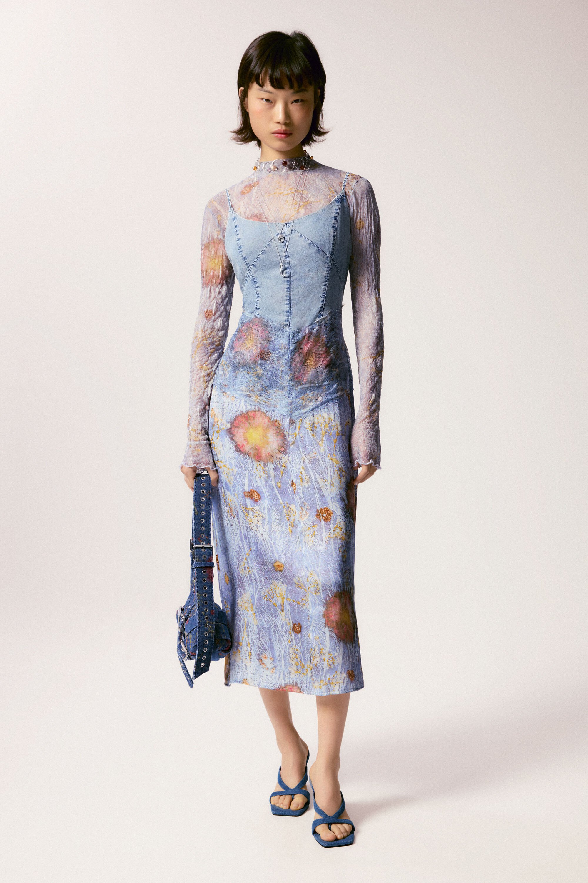 Desigual 2-in-1 jurk van twee materialen - BLUE