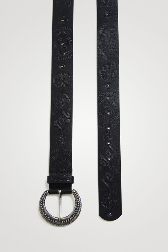 Basic embossed leather belt | Desigual