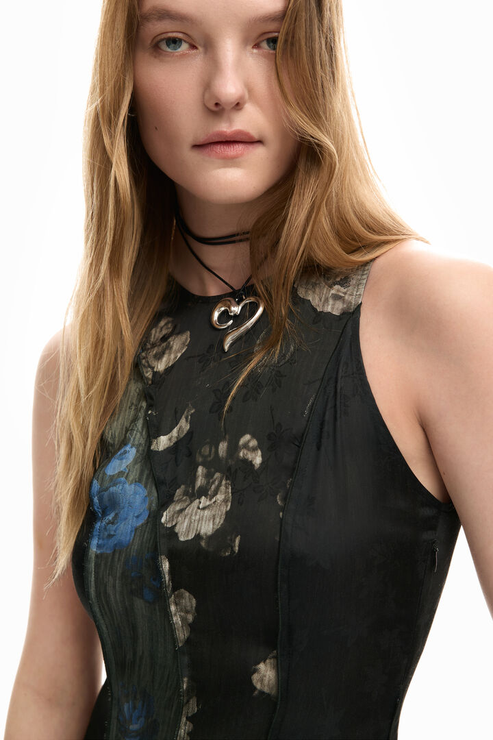 Vestido evasê flores | Desigual