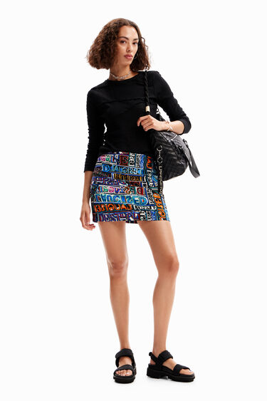 Slim arty logo mini skirt | Desigual