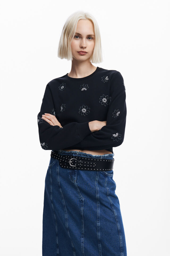 Jewel flower sweatshirt | Desigual