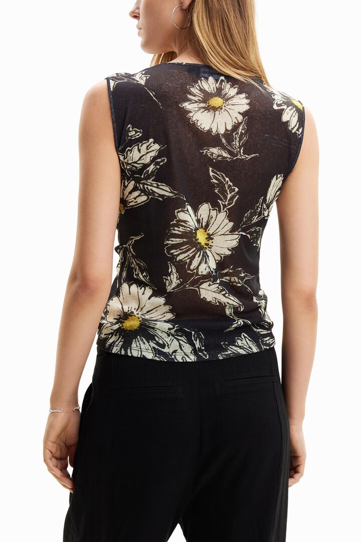 Ruched floral T-shirt | Desigual