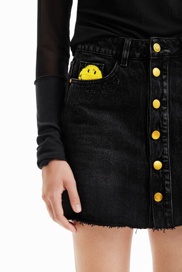 Smiley® mini skirt with buttons | Desigual