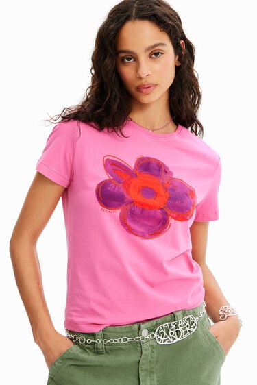 T-shirt met bloemenillustratie | Desigual
