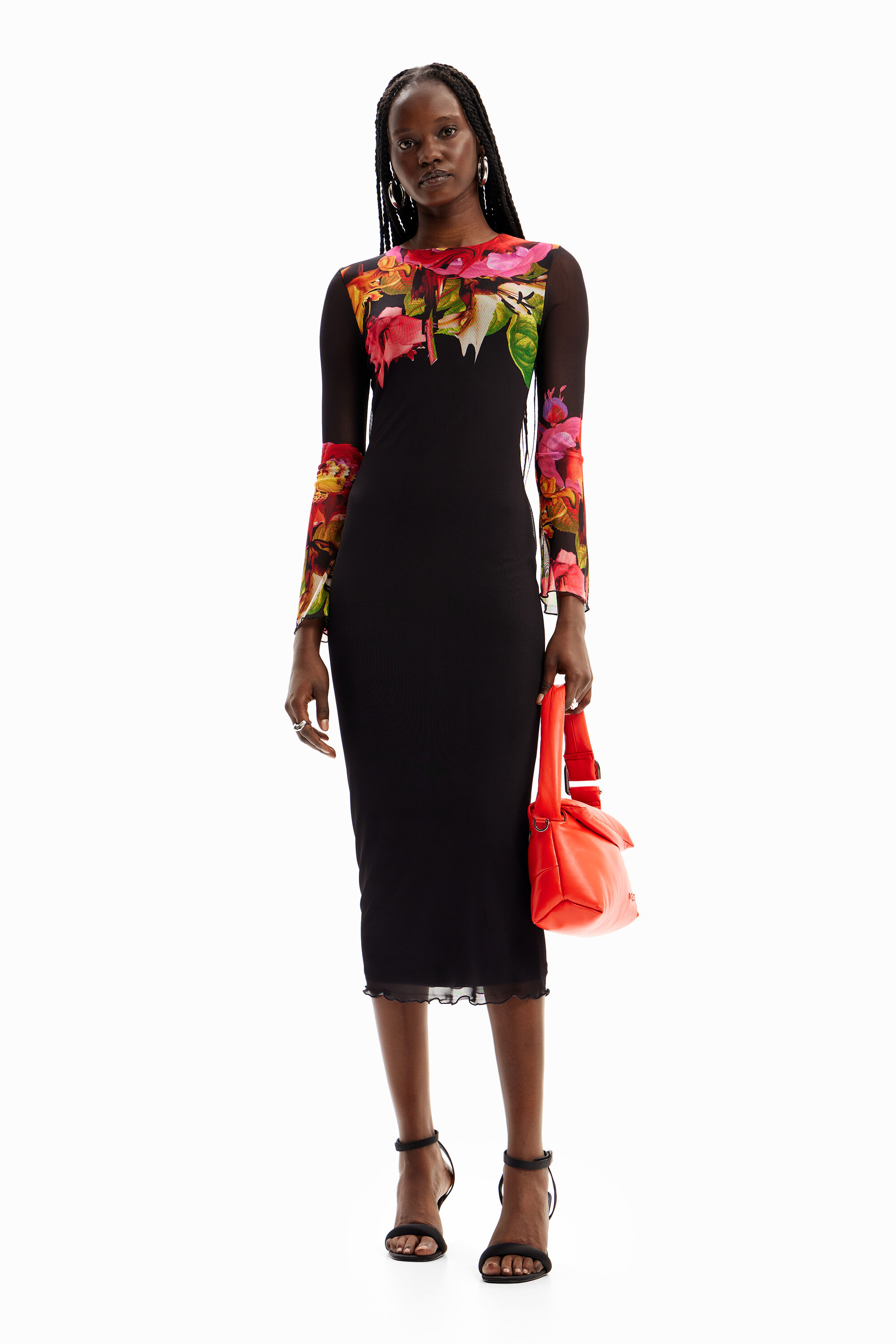 Desigual M. Christian Lacroix Floral Tulle Dress In Black ModeSens