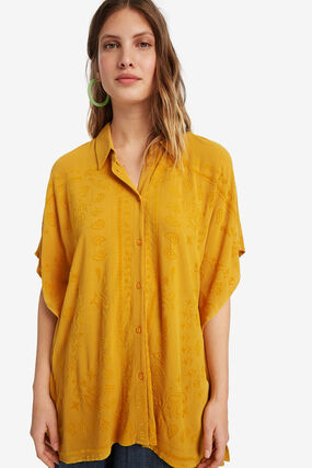 Oversize self-colour print shirt