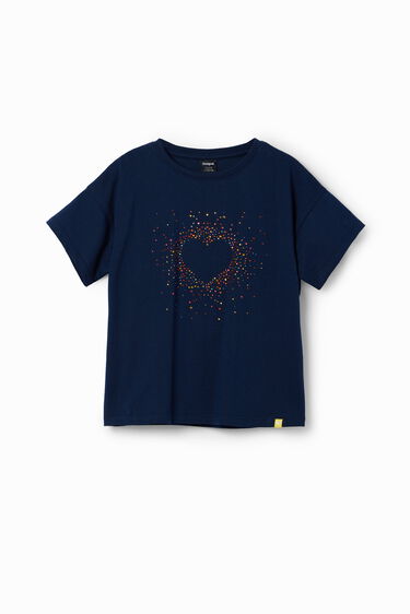 Koszulka z sercem i koralikami strass | Desigual