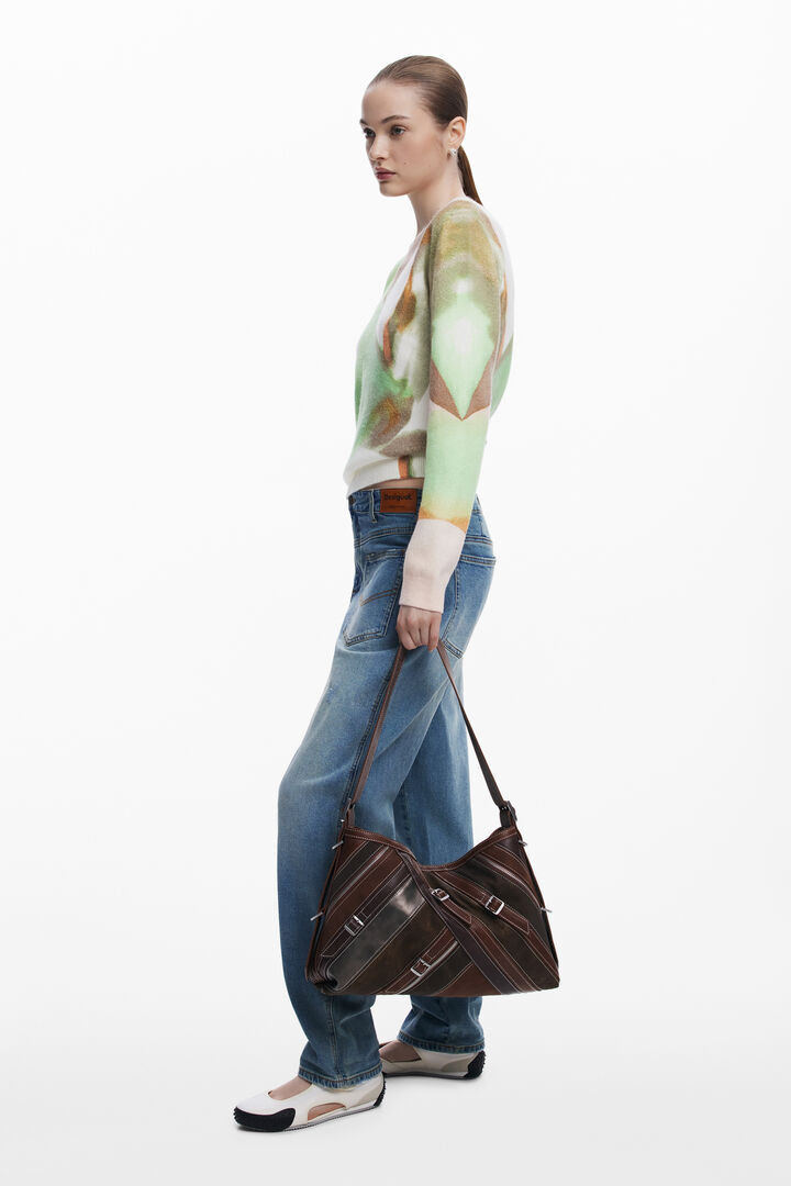 Bolso hombro costuras mediano | Desigual