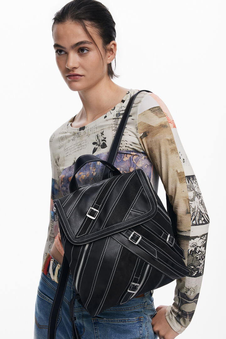 Motxilla corretges cremalleres petita | Desigual