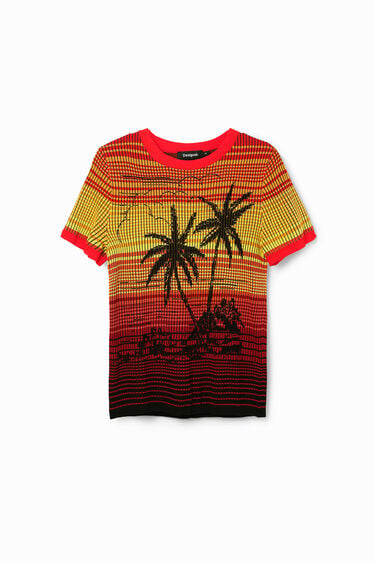 T-shirt maille palmiers | Desigual