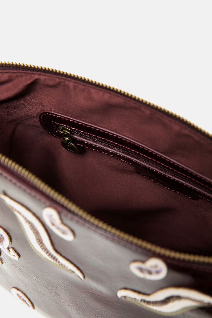 Bolso bandolera efecto piel bordado | Desigual