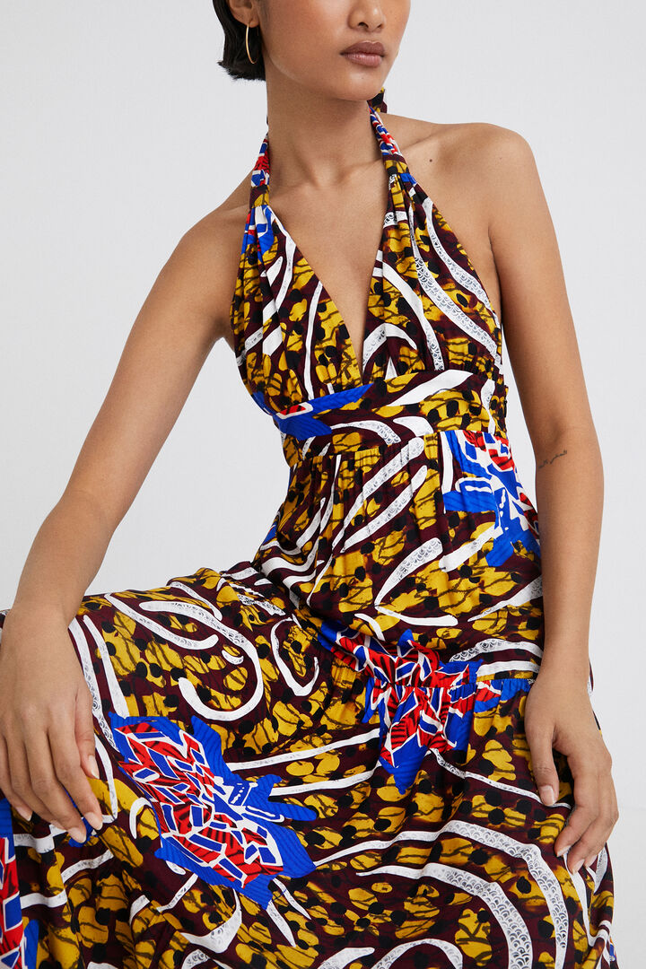 Abito lungo scollato Stella Jean | Desigual