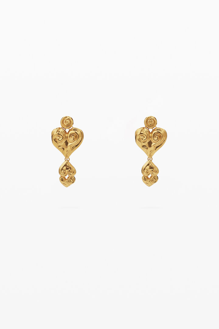 Zalio gold-plated triple heart earrings | Desigual