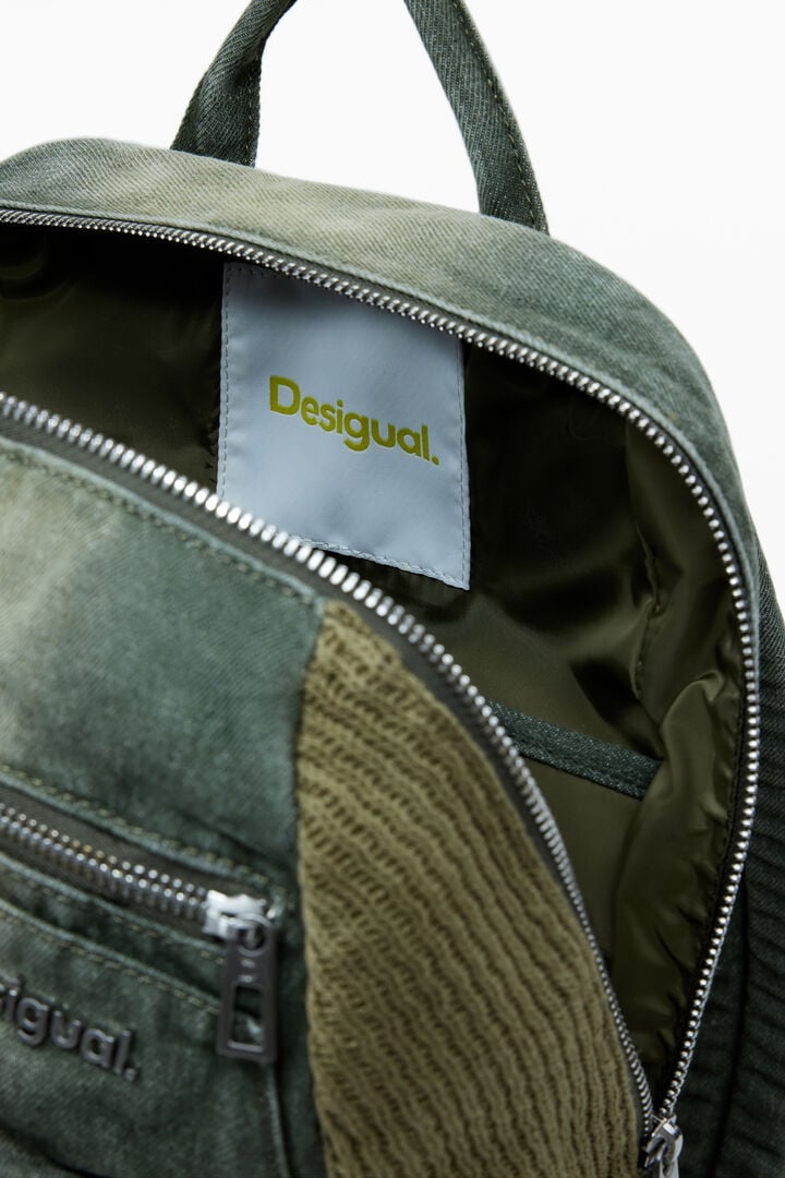 Grand sac à dos en denim combiné | Desigual