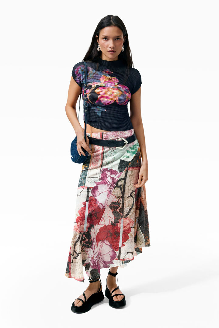 Long printed skirt