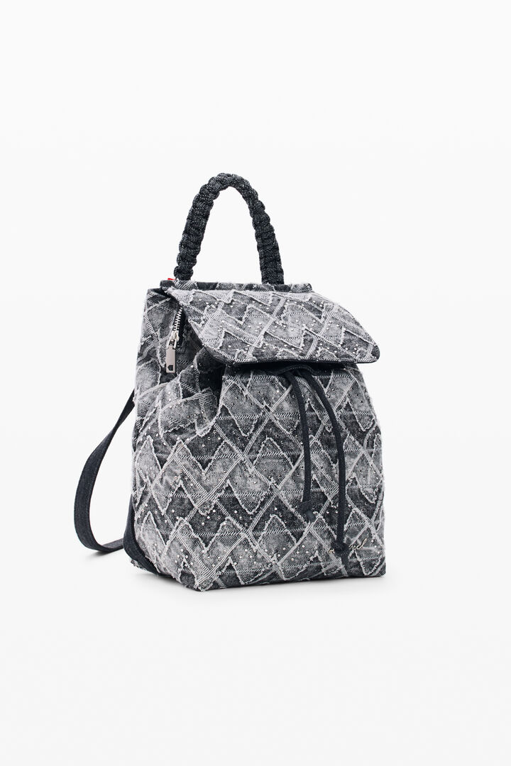 Small denim zigzag backpack | Desigual