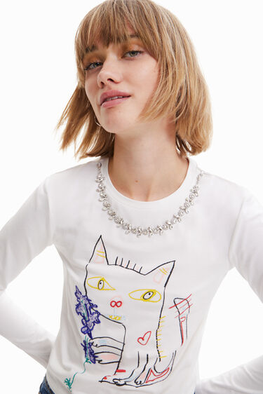 Arty cat T-shirt | Desigual