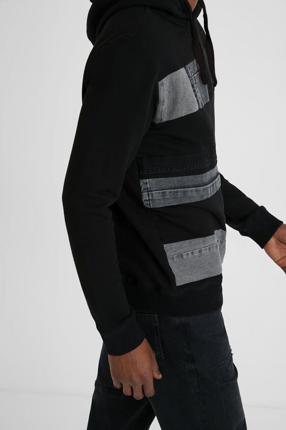 Plush sweatshirt denim patches | Desigual