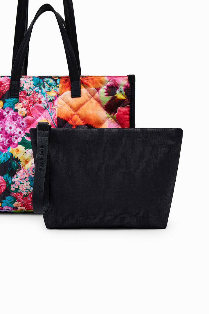 Extra large floral patchwork shopper bag | Desigual