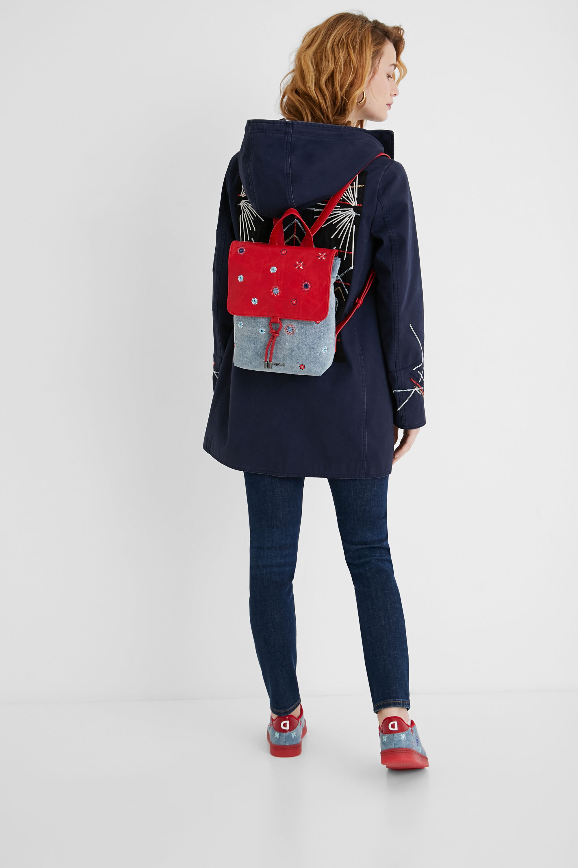 Mochila store vaquera desigual