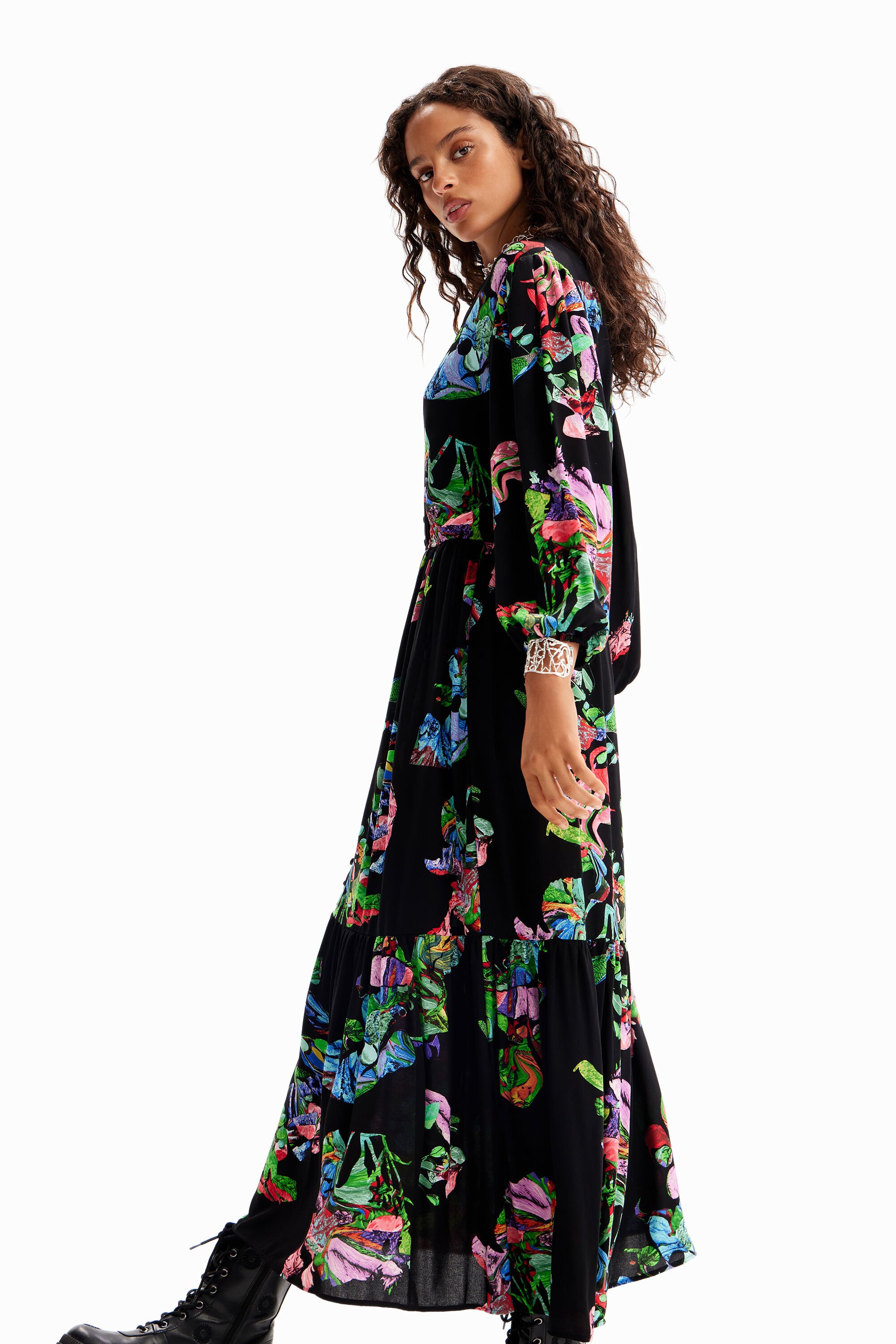 Shop Desigual M. Christian Lacroix Long Shirt Dress In Black