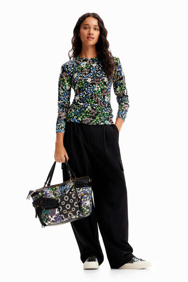 Slim floral fine pullover | Desigual