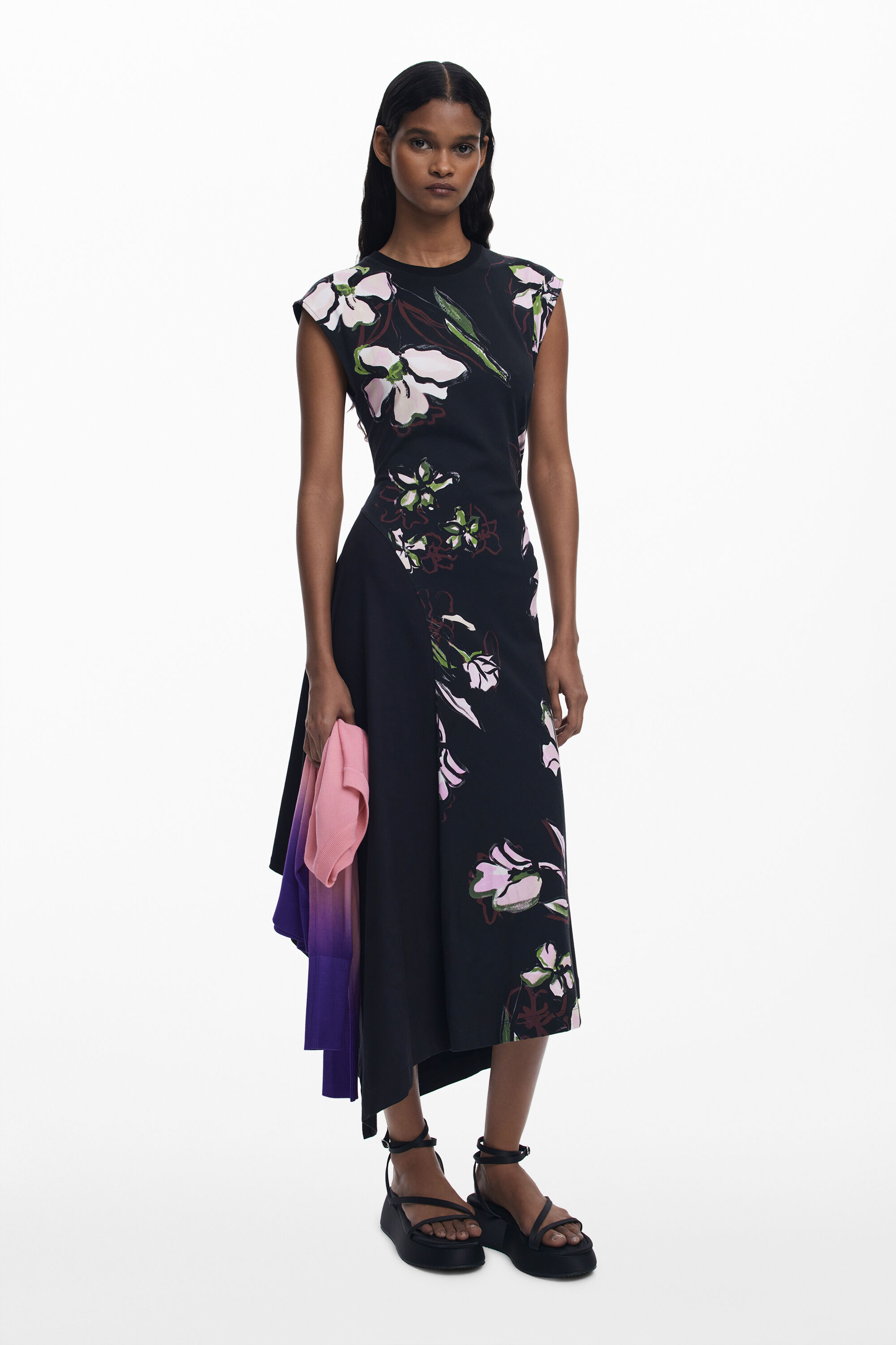花柄アシンメトリードレス 女性用 I Desigual.com