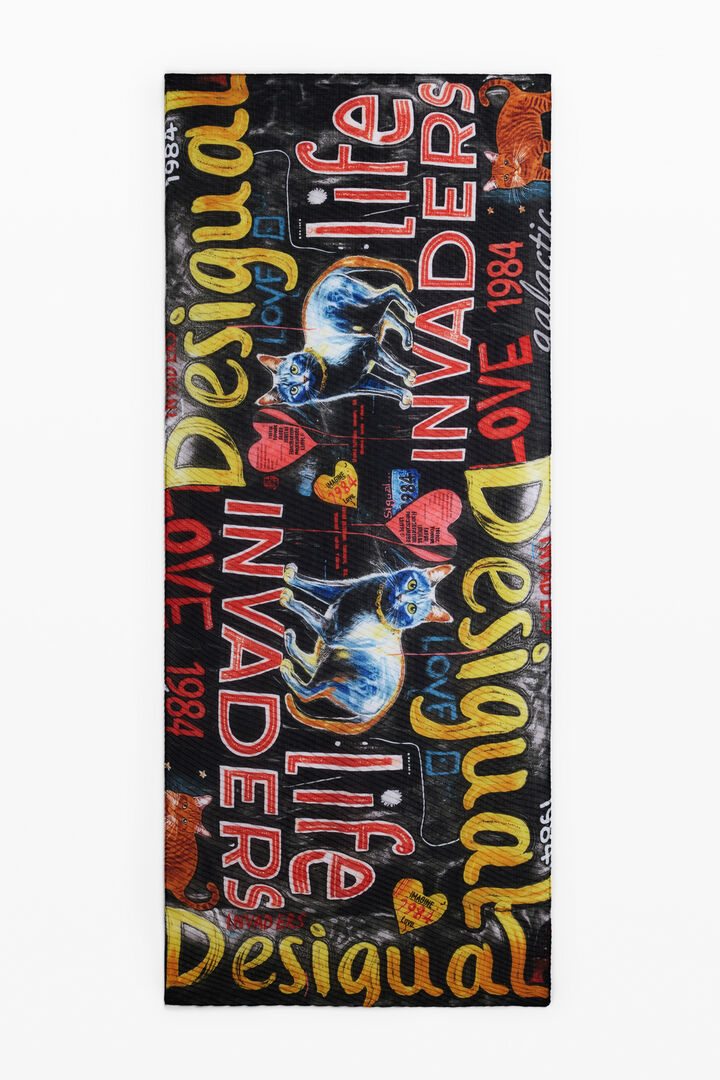 Foulard lettres chats