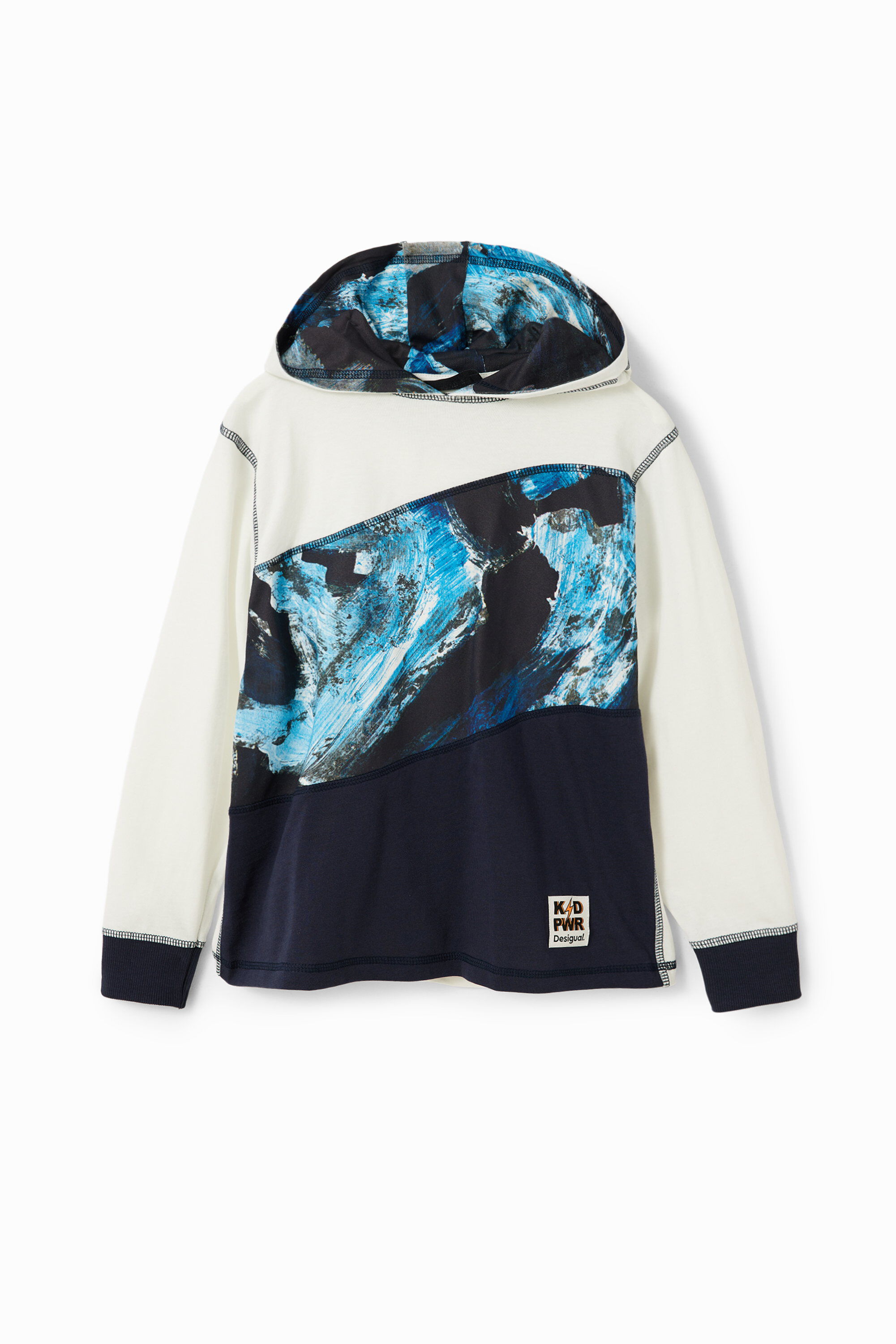 Patchwork hooded jacket best sale