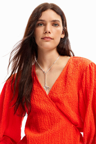 Textured wrap blouse | Desigual