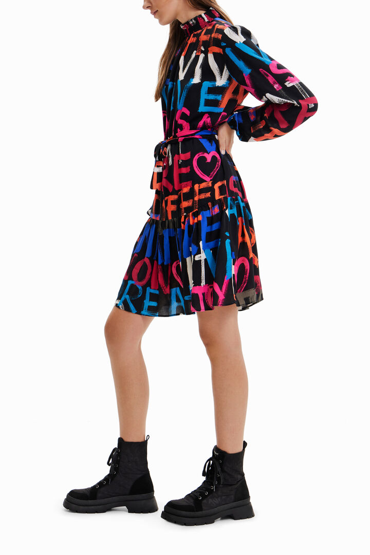 Short tunic dress with messages | Desigual