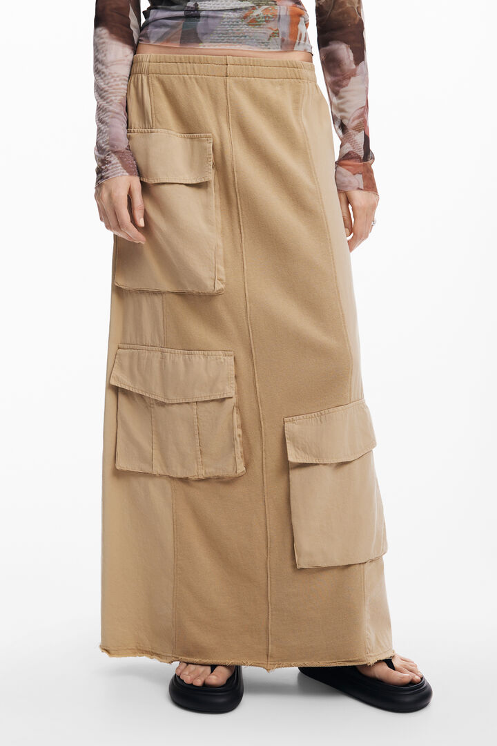 Long cargo knit skirt | Desigual