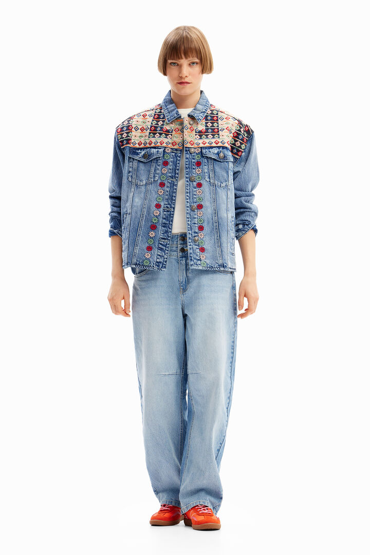 Casaco de ganga trucker bordados | Desigual
