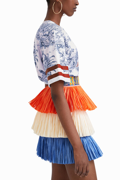 Stella Jean fringed mini skirt