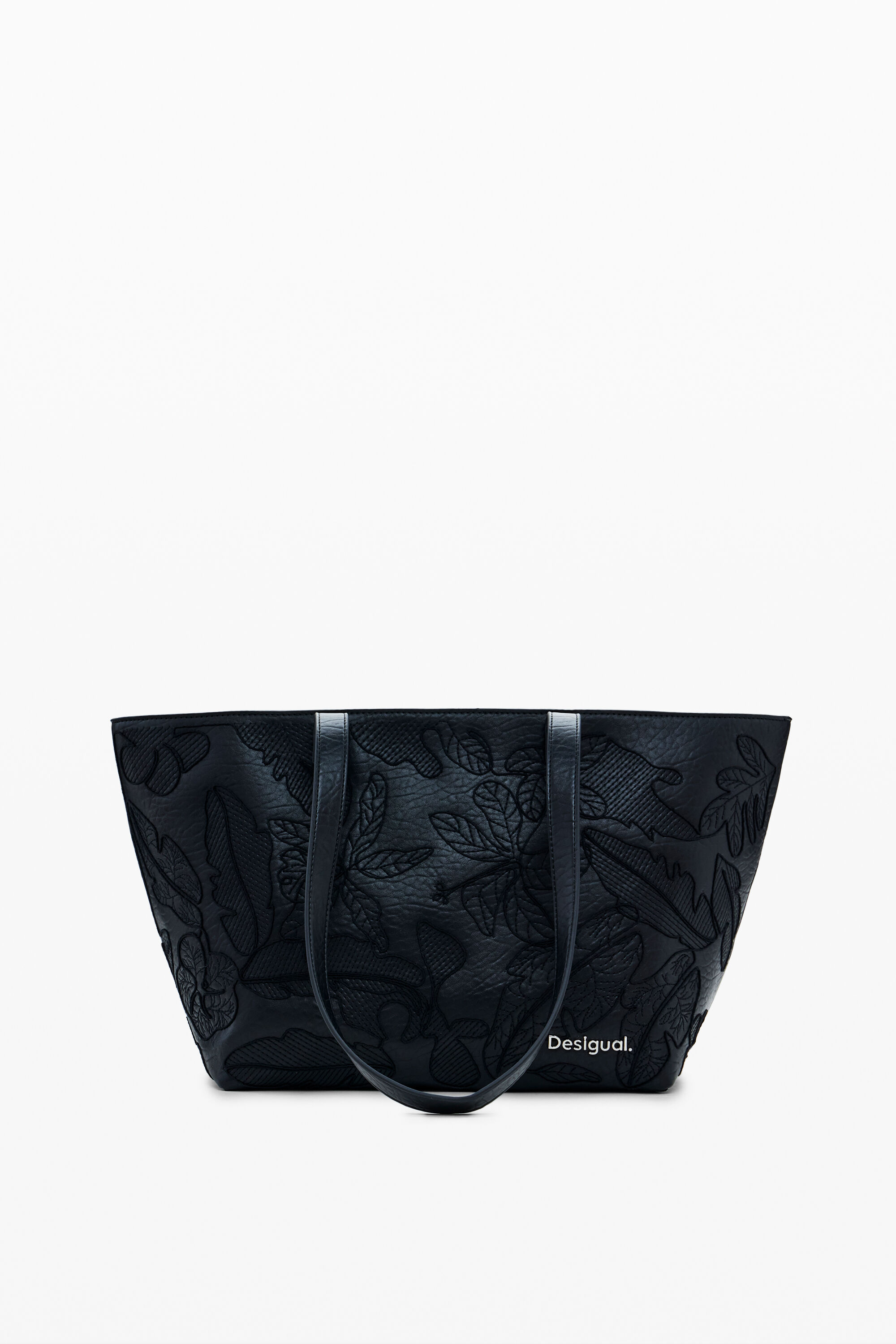 Desigual Embossed Shopper Bag In Black
