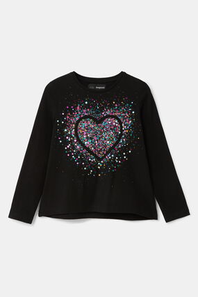 T-shirt heart sequins