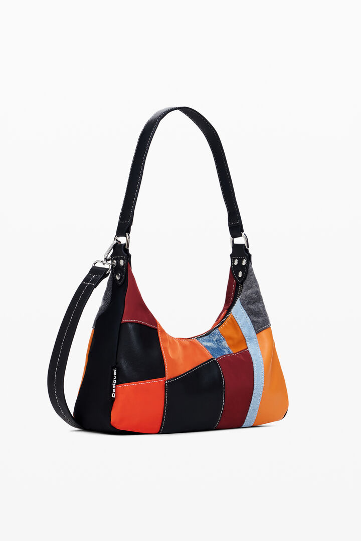 Shoulder bag with patch textures | Desigual