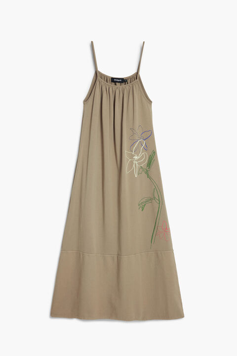 STRAIGHT NECKLINE DRESS