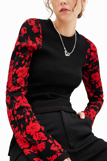 Camiseta jacquard flores | Desigual